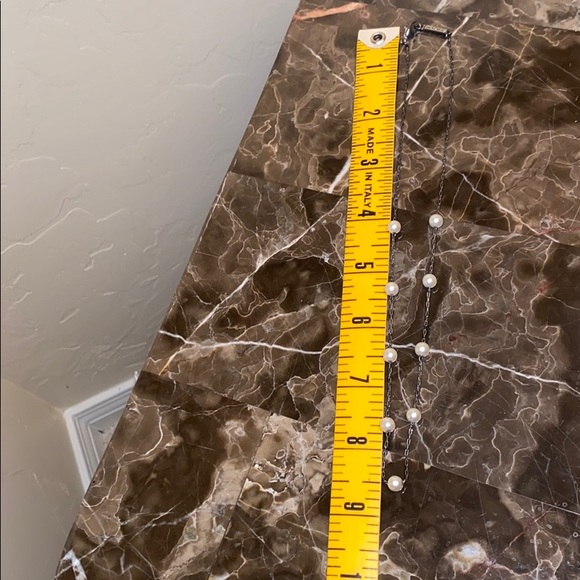 Napier 9 Faux Pearls Tin Cup Style Necklace Dark Silver Tone Metal Chain - Picture 7 of 7